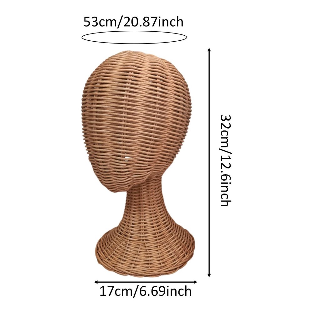 Mannequin Head Hat Display Stand Lightweight Multifunctional Rattan Stable Base