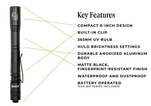 Official Goldback UV Reactive Ink Authenticator Penlight Flashlight