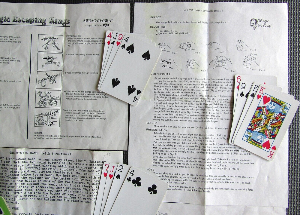 Magic trick instructions 1970's and tricks !