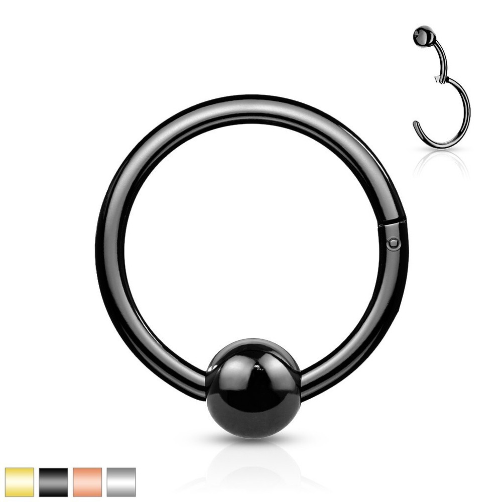 Surgical Steel Hinged Hoop Segment Ring with 4 mm Ball Universal