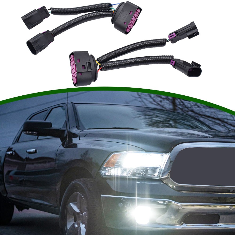 For 09-18 Dodge Ram 2pc Quad Housing To Projector Headlight Conversion Harnesses