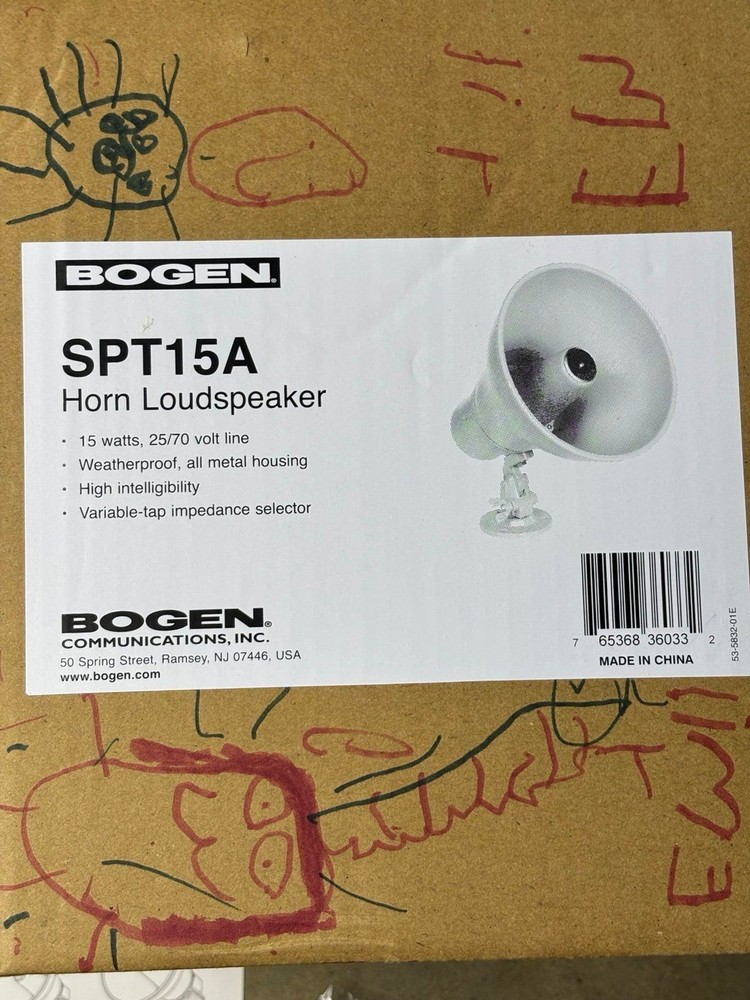 Open Box Bogen SPT15A Paging Horn Speaker | 25V/70V Constant Voltage System