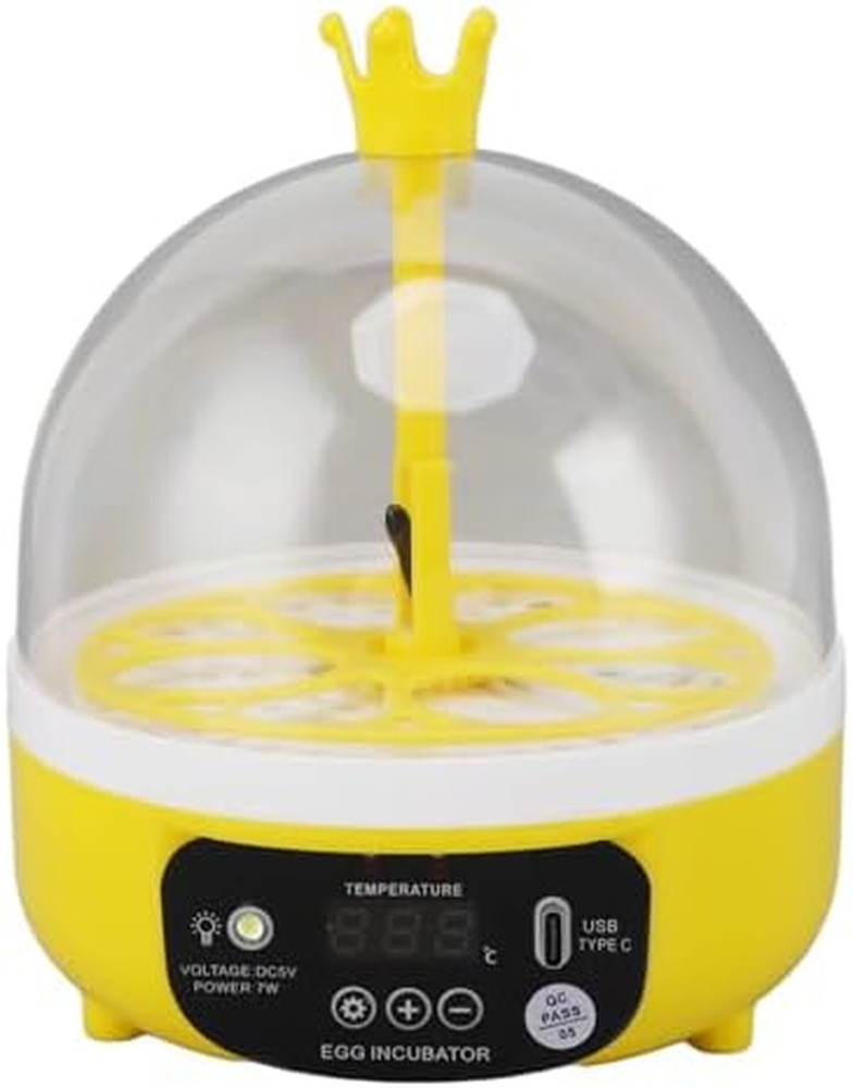 Mini Egg Incubator, Temperature Control Digital Incubators, 4 Eggs Candler Poult