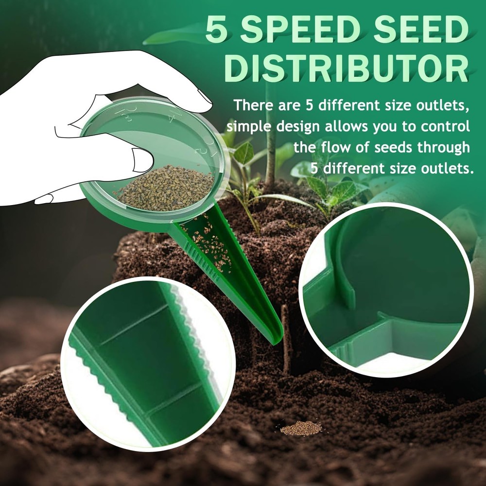 6 Pcs Mini Seed Spreader, Mini Sowing Seed Dispenser, Small Seed Planter Tool, M