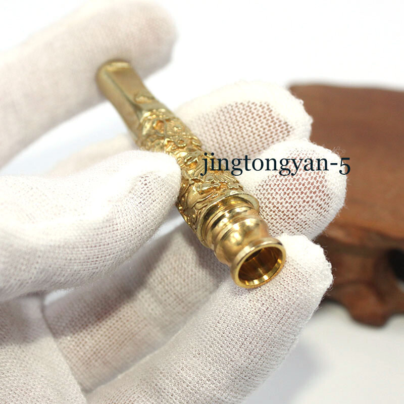 Solid Brass Small Size Cigarette Holder Cigarette Filter Pipe, Length - 2.4"