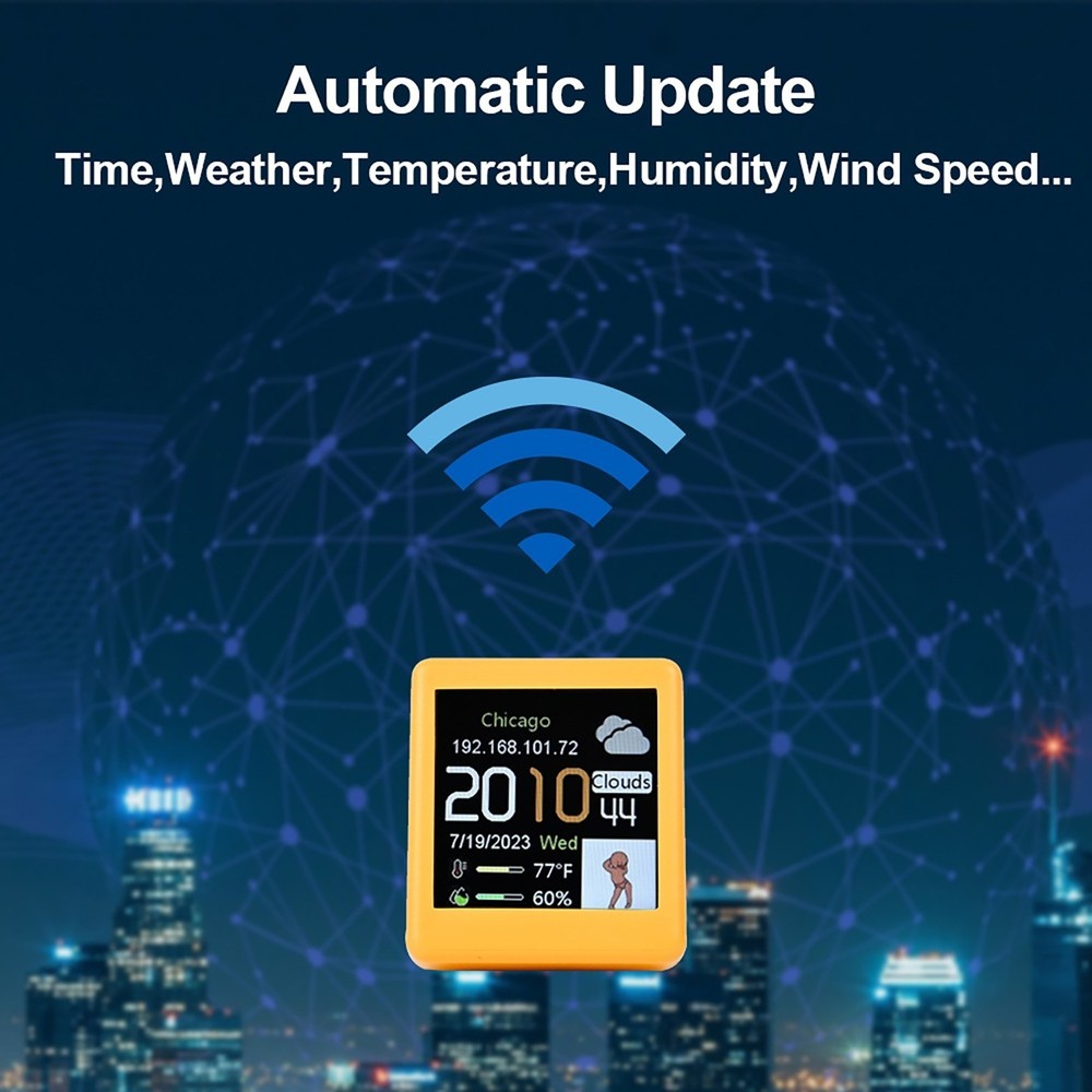 Smart Desktop Clock, Automatic Weather Station, Temperature Humidity Forecast