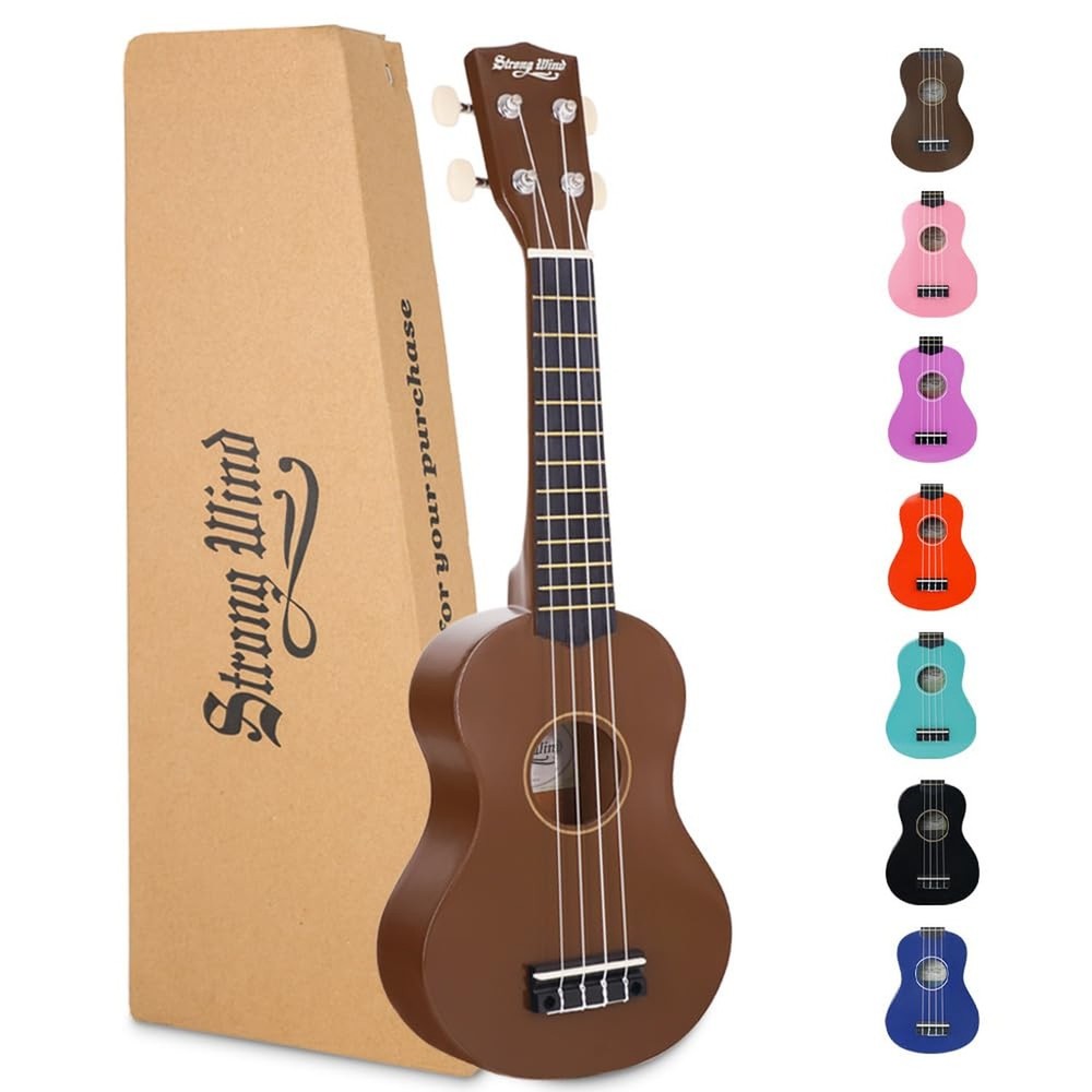 Strong Wind Soprano Ukulele - Stringed Musical Instrument Ukulele for Beginne...