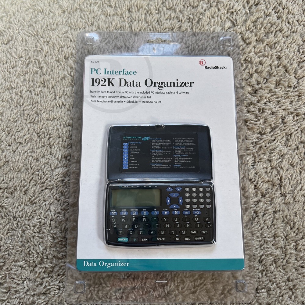 2G RadioShack 192K Data Organizer 65-779 PC Interface Cable And Software NEW