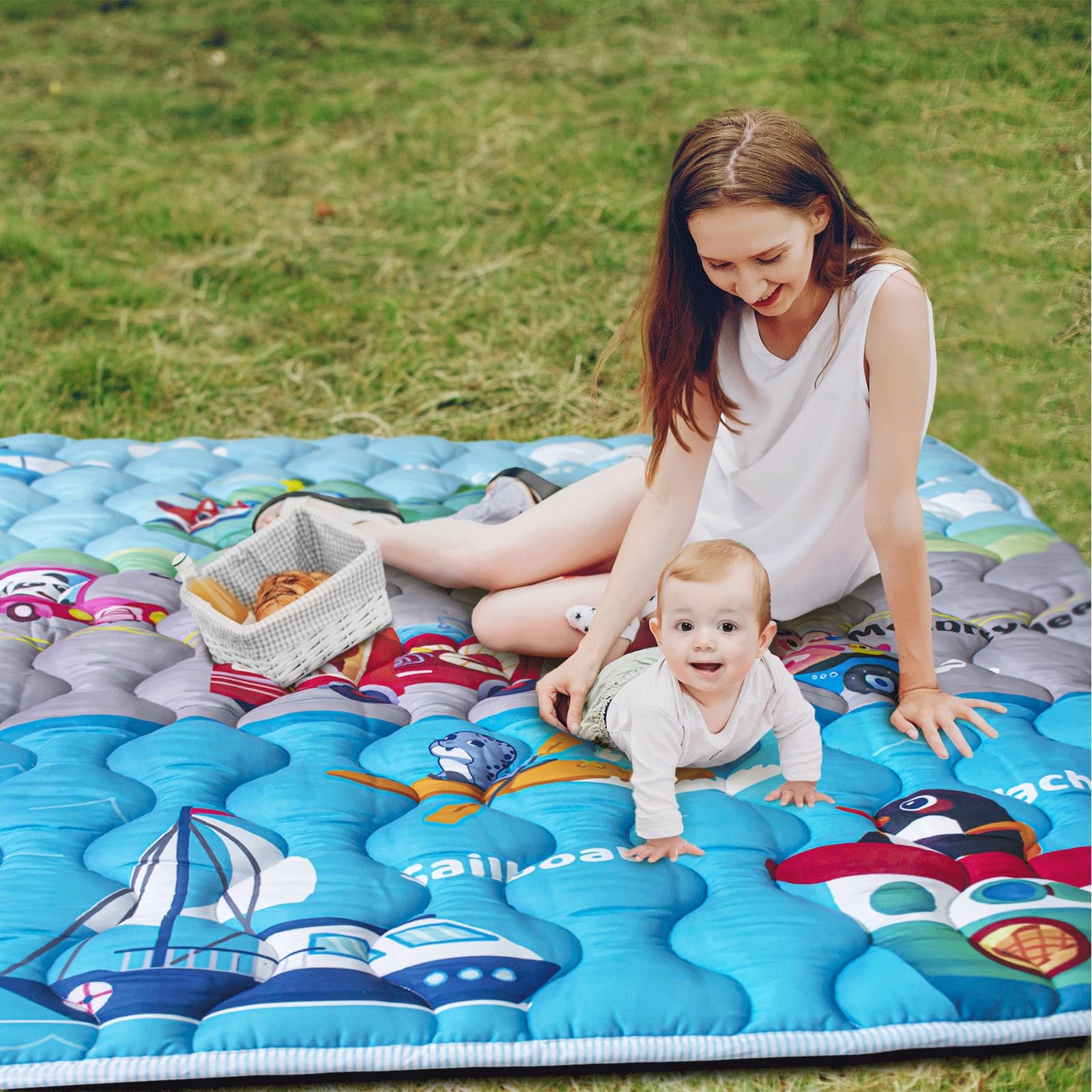 Baby Play Mat, 50x50 Playpen Mat with Super Soft Touch, Activity Mat with Upg...