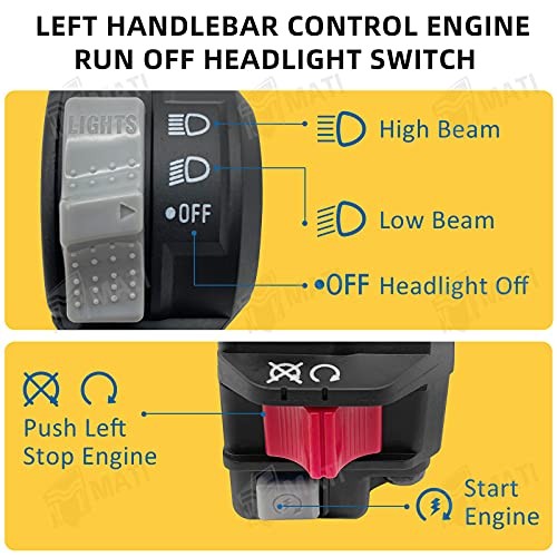 Left Handlebar Control Engine Start Run Off Headlight Switch for Yamaha Big