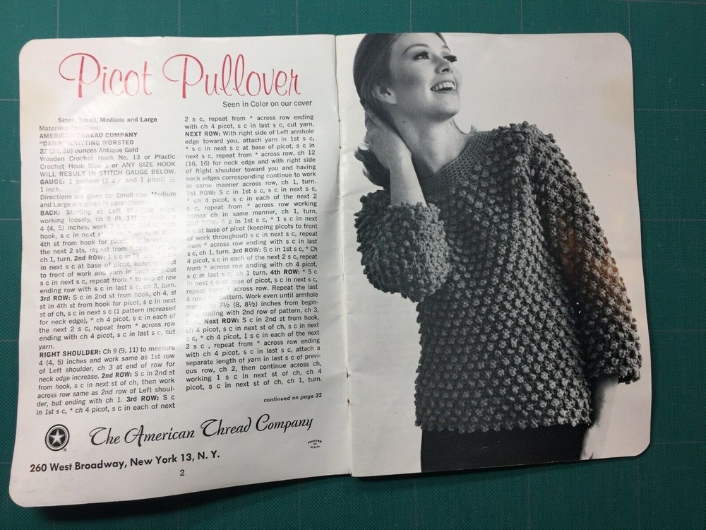VINTAGE 1960s Sweaters & Things Knitting patterns American Thread Co Bk 182