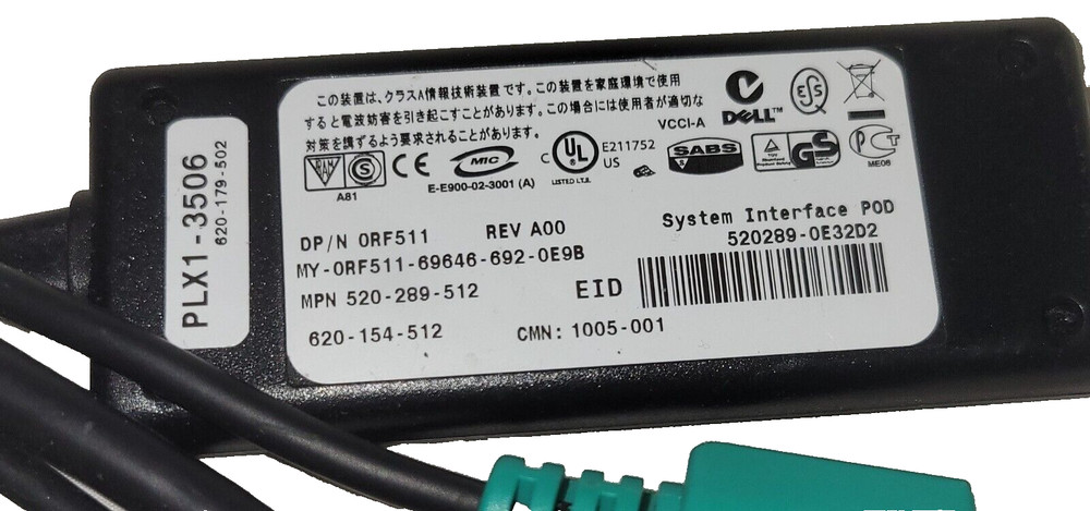 Dell 0RF511 PS/2 KVM System Interface POD Module 520-289-512 Used
