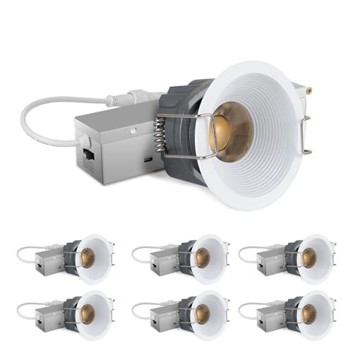 2 Inch 5CCT LED Recessed Ceiling Light with Junction Box, 6 Pack White