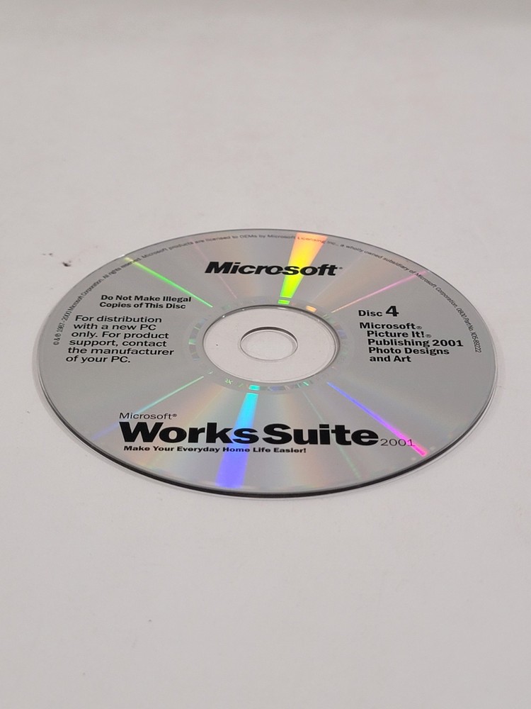 Microsoft Works Suite 2001 PC CD-ROM - DISC 4 ONLY