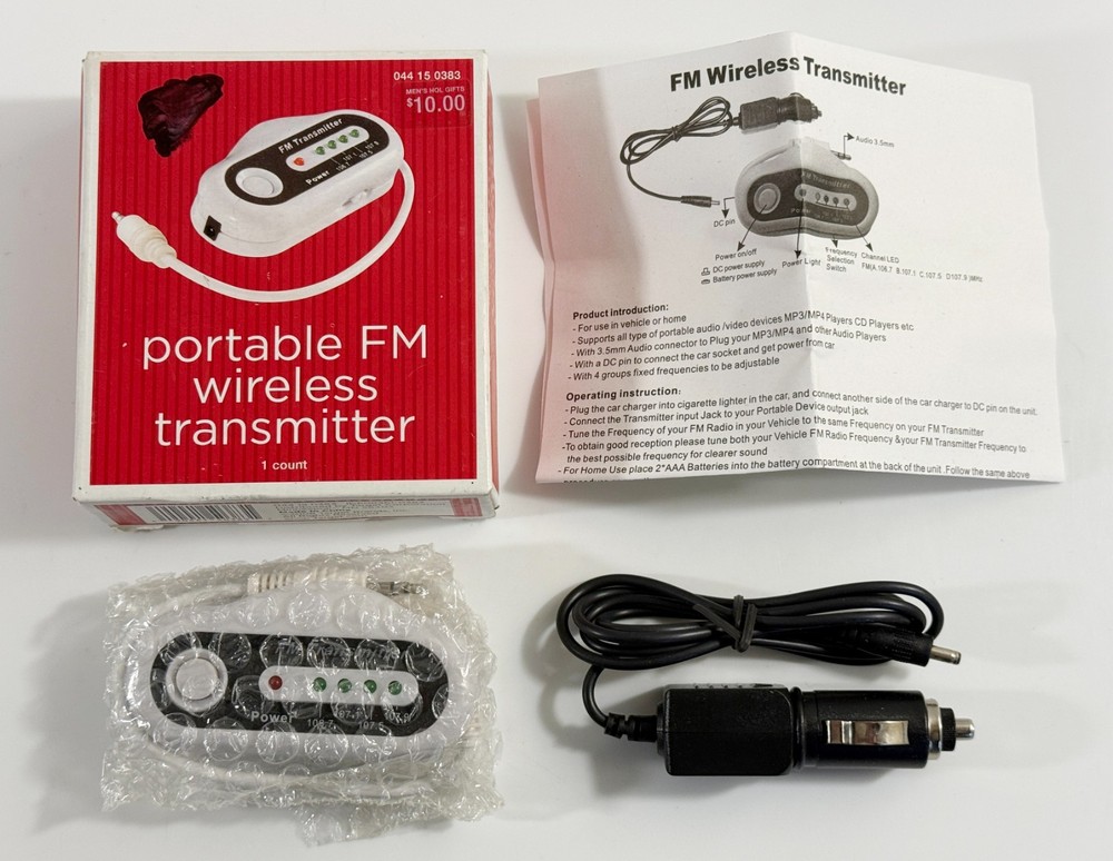 Portable FM Wireless Transmitter (BRAND NEW IN BOX)