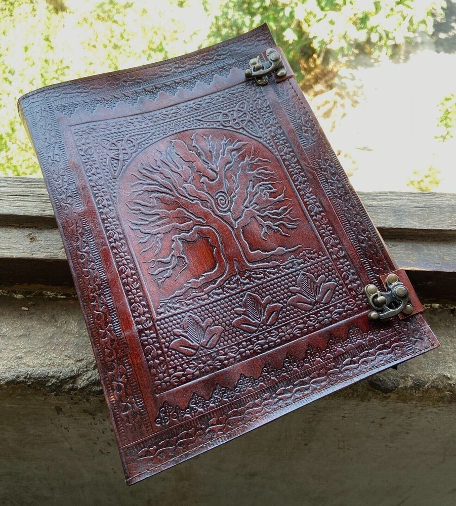 Leather 3 Ring Binder Grimoire Binder Leather Binder Cover Notebook Offic Folder