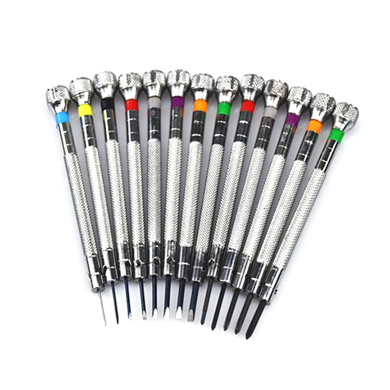 13Pack Metal 0.6-2.0mm 90mm Long Screwdrivers Repair Tools For Watchmakers Watch