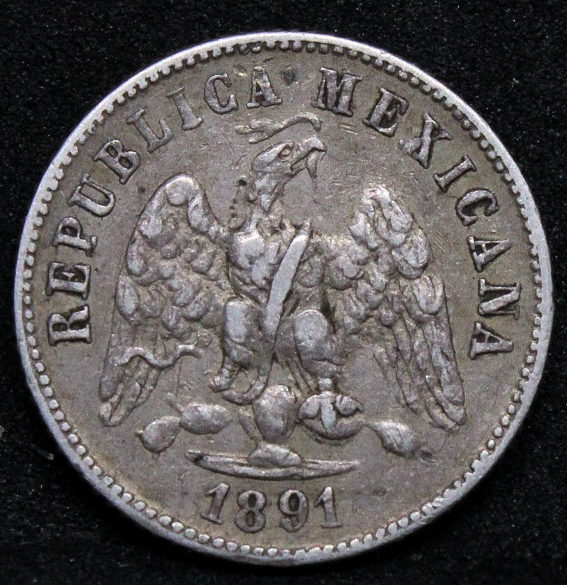 1891 Mo-M 10 centavos mexico. KM-403