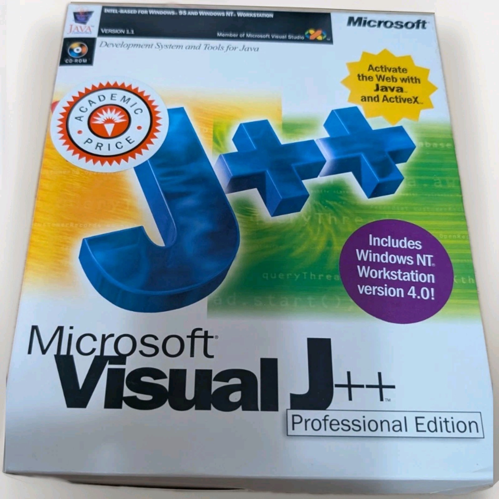 Microsoft Visual J++ Professional Edition Java  Open Box CD-ROM