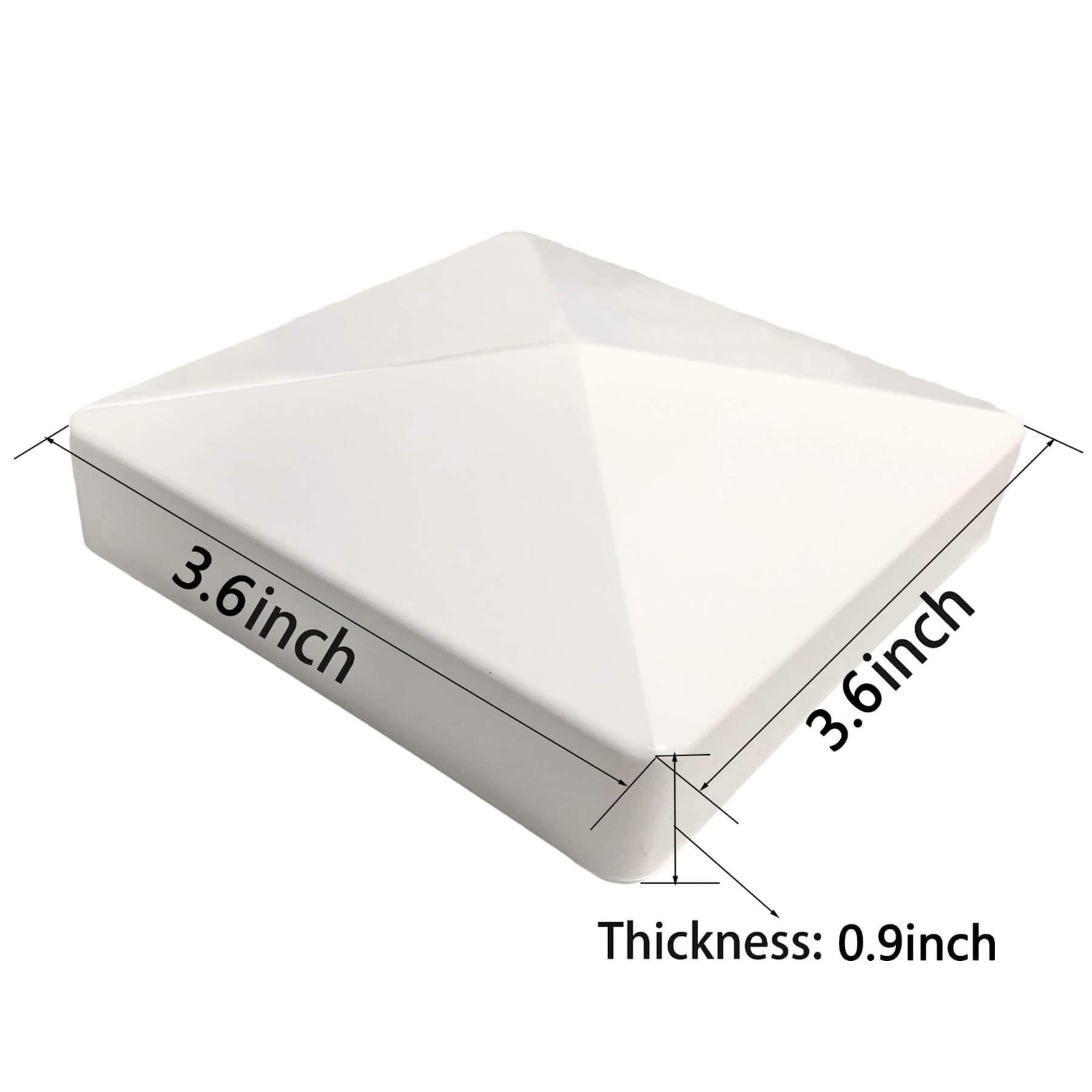 4 Packs 3.5inch Vinyl Pyramid Style Fence Post Cap/Vinyl Post Caps for 3.5" x...