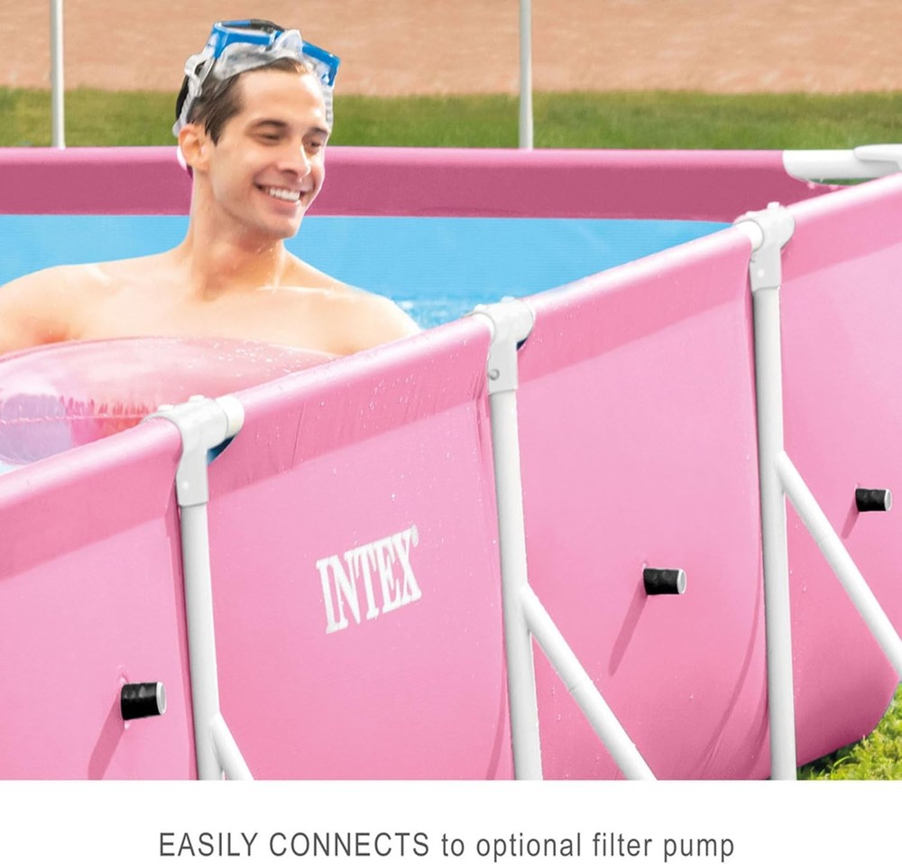 INTEX Metal Frame 7 ft x 5 ft x 23.5 in Above Ground Pool Set Rectangular