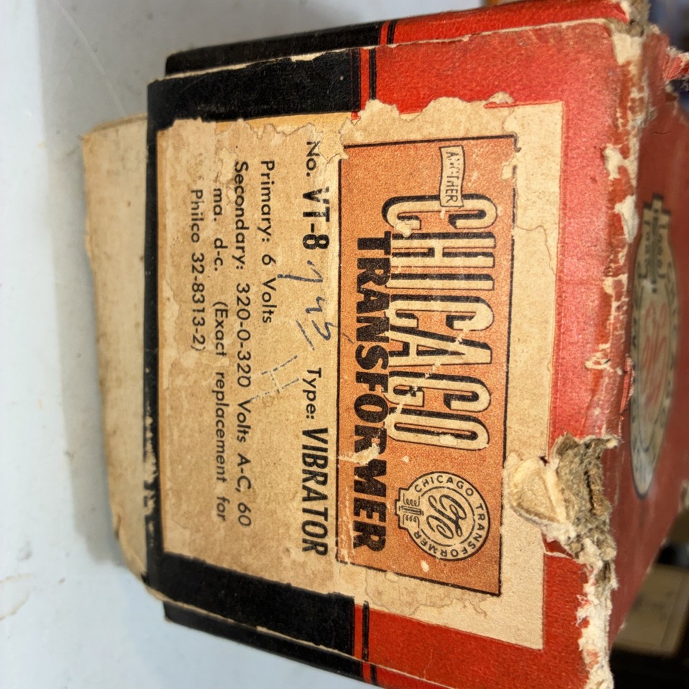 Chicago Transformer, VT-8 Philco Replacement 32-8313-2 Vibrator