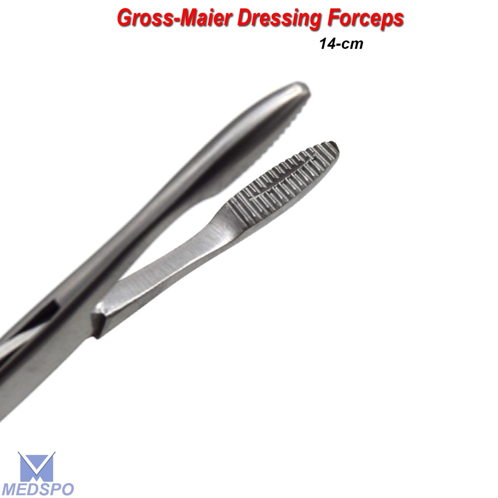 Gross-Maier Dressing Forceps With Lock Atraumatic Serrated Jaws Sponge Forceps