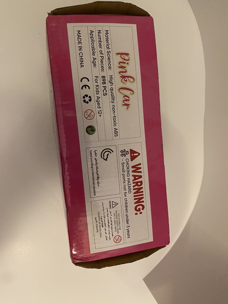 Pink car building block toy