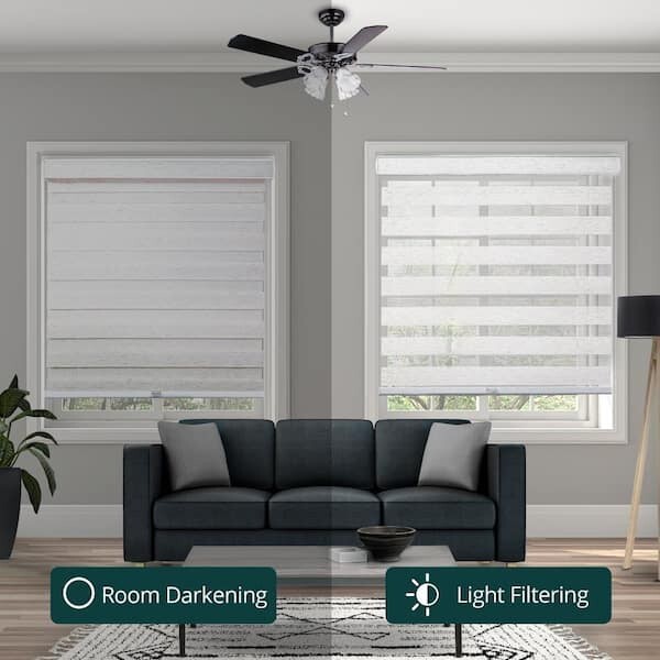 Chicology Cordless Light Filtering Dual Layer Zebra Roller Shade - Basic Natural