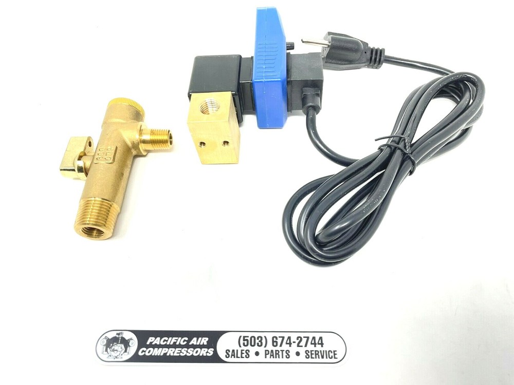 4906-E Saylor Beall Air Compressor Timed Electric Auto Tank drain with strainer
