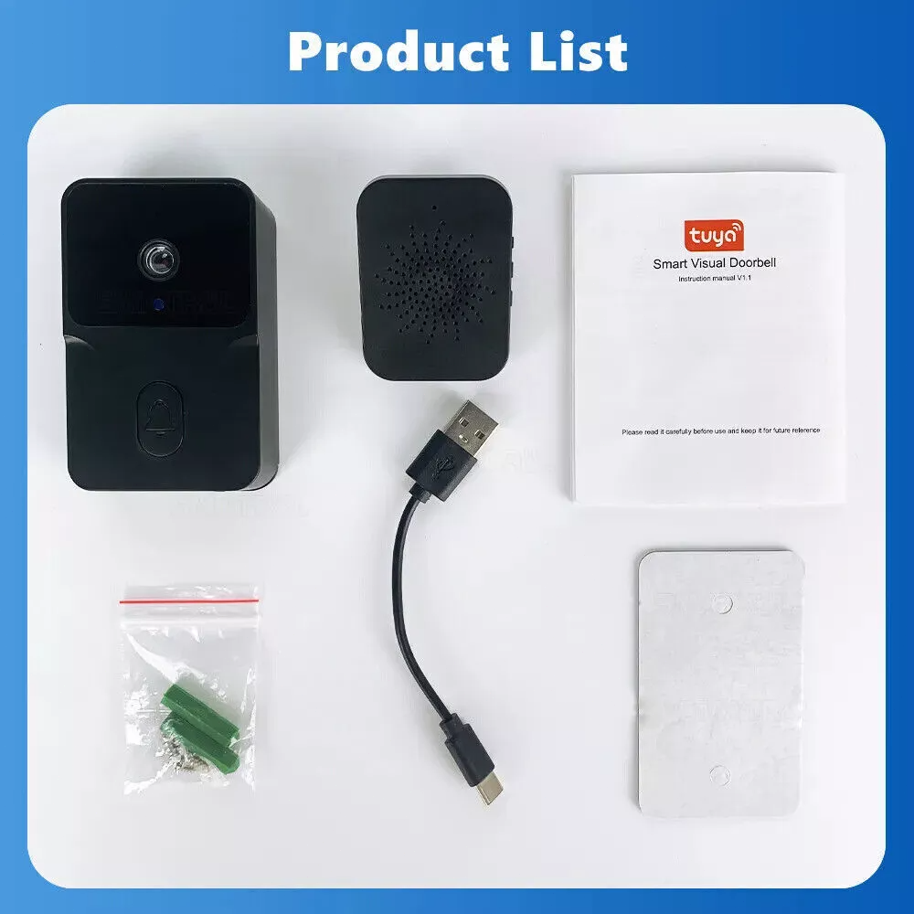 Smart Wireless WiFi Doorbell Intercom Video Camera Door Ring Bell Chime Security