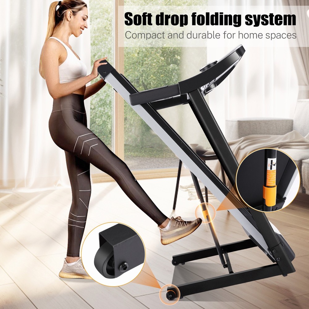 3.25HP InclineTreadmill Smart Foldable Treadmill 9% Manual Incline Adjustable~