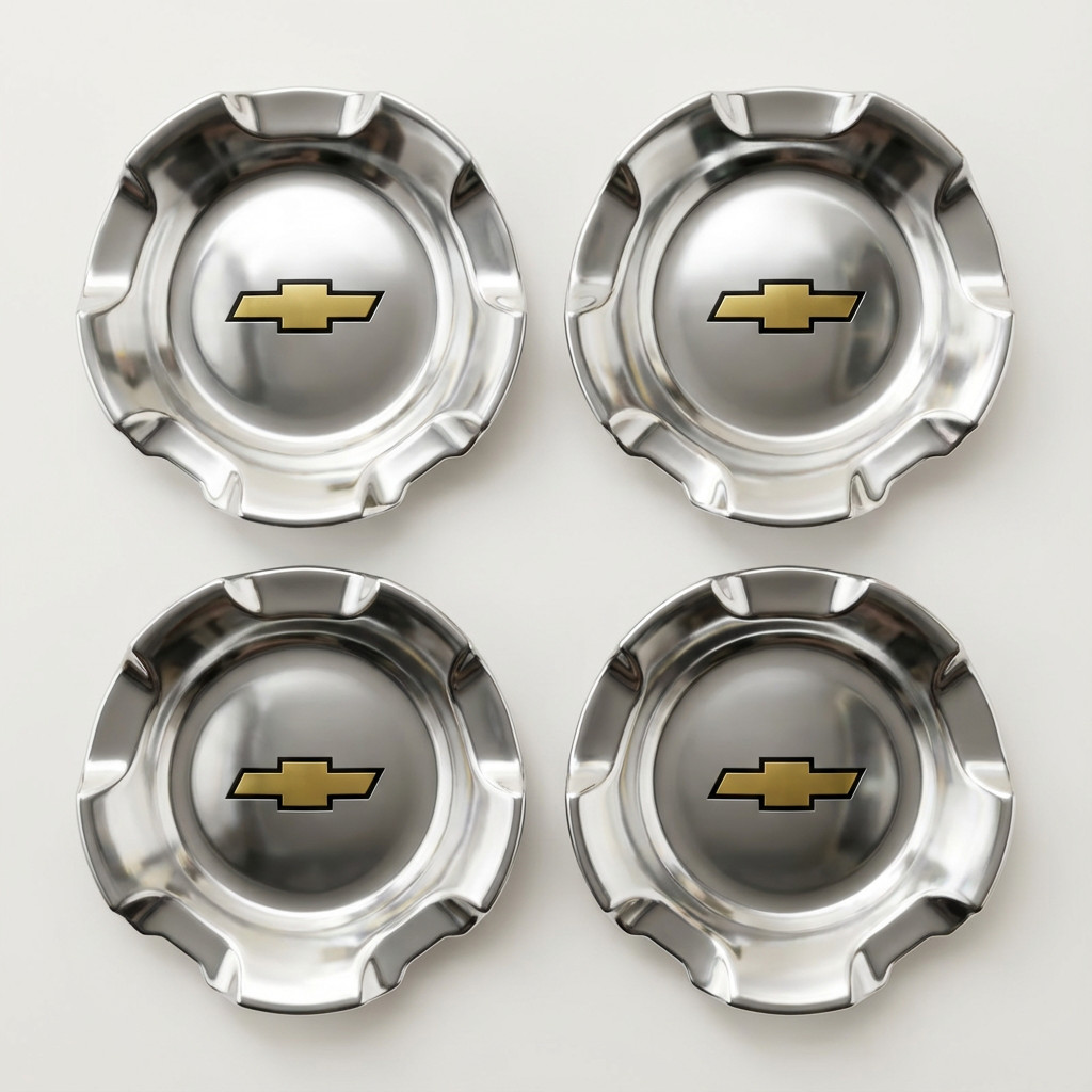 4pc Polished Chevy Wheel Center Caps for Silverado Tahoe Suburban Avalanche 2007