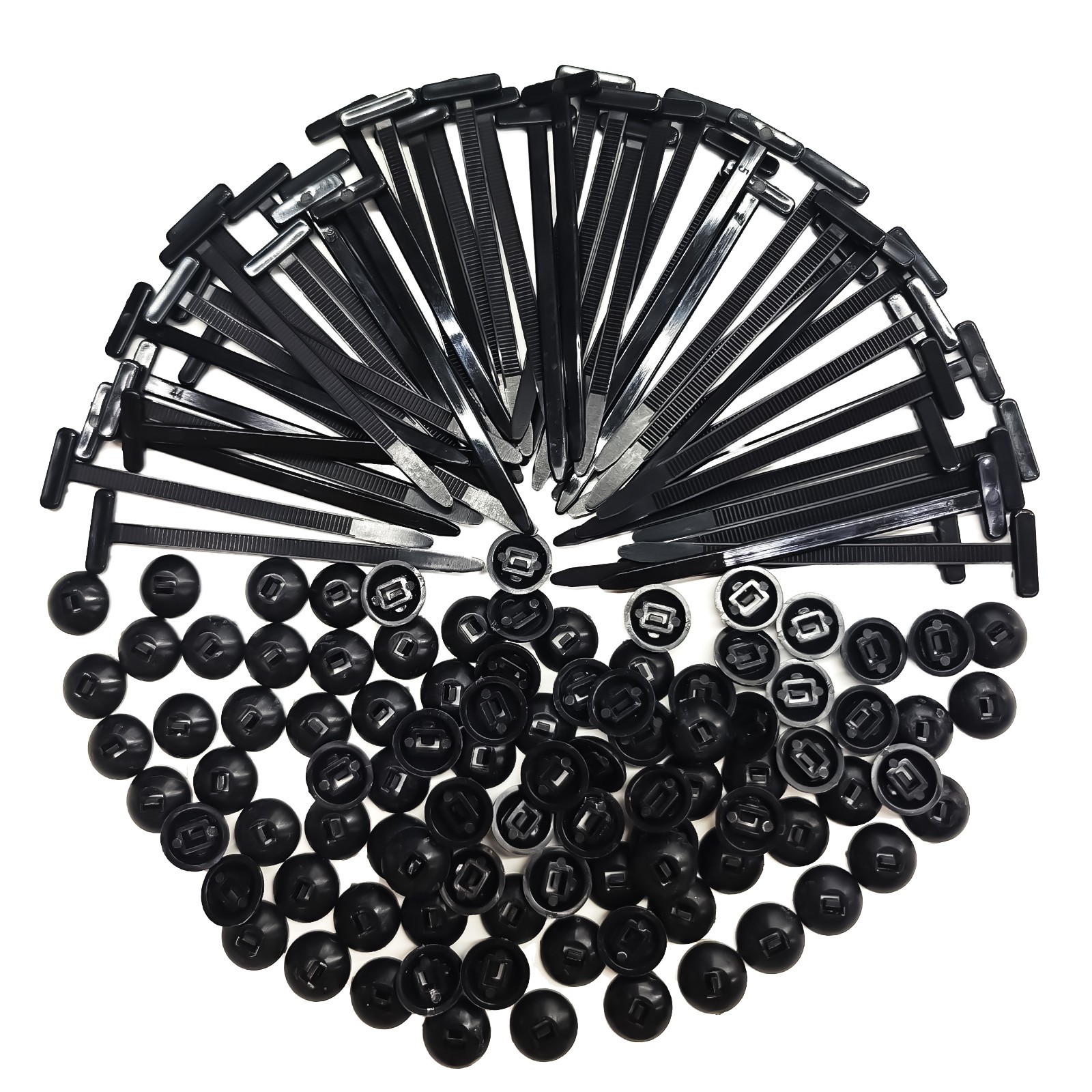 100PCS Nylon Cable Tie Buckle Self Locking Car Body Fastener Clips