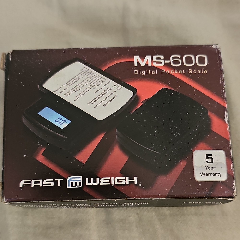 Fast Weigh MS-600 Digital Pocket Scale with Backlit Display