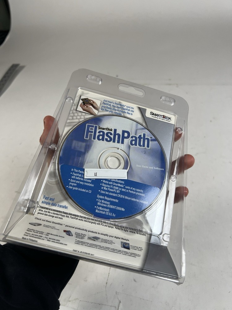 SmartDisk Flash Path Floppy Disk Adapter-SmartMedia Windows & Mac & Software CD