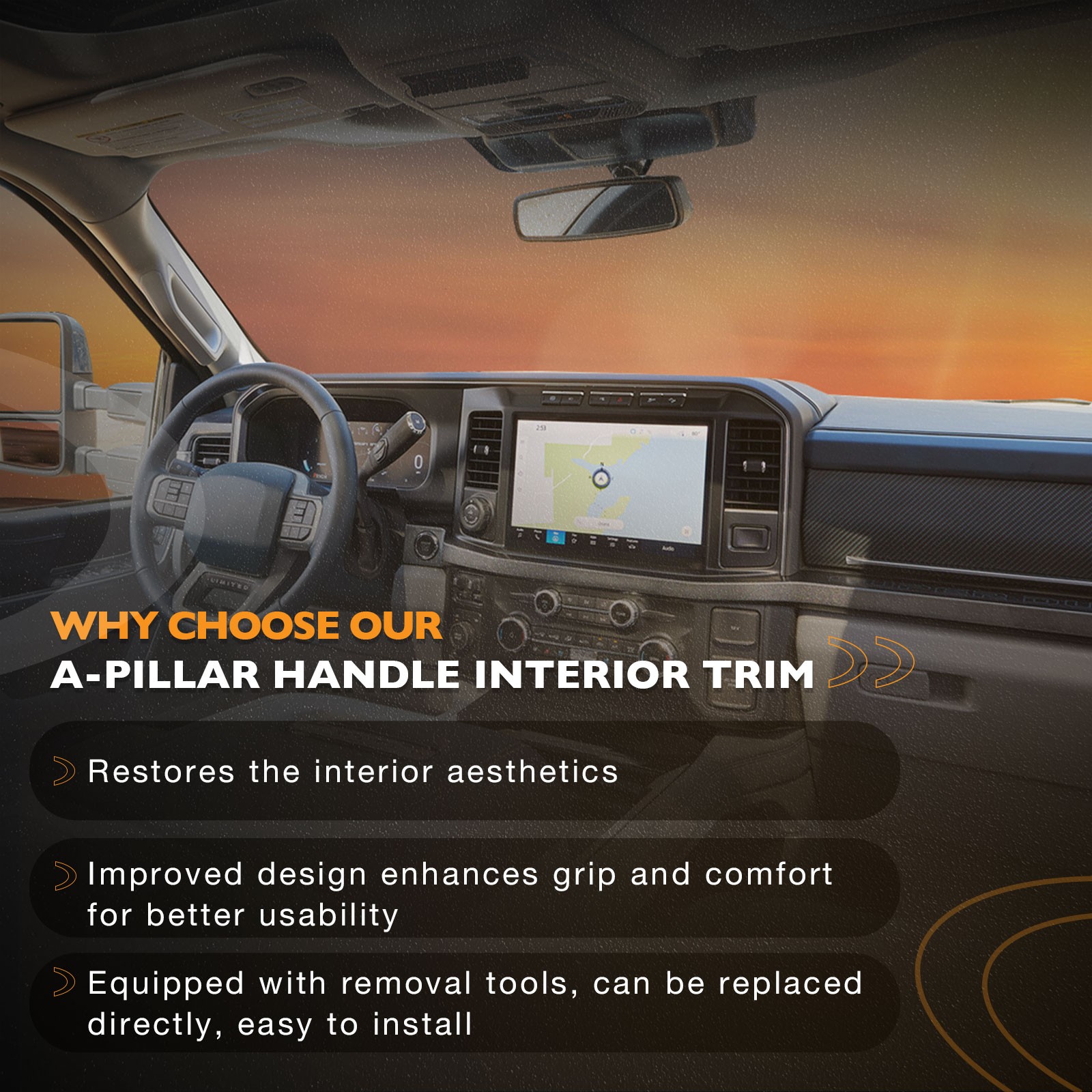 A Pillar Interior Trim Grab Handle Left&Right For 04-08 Ford F-150 Lincoln Beige