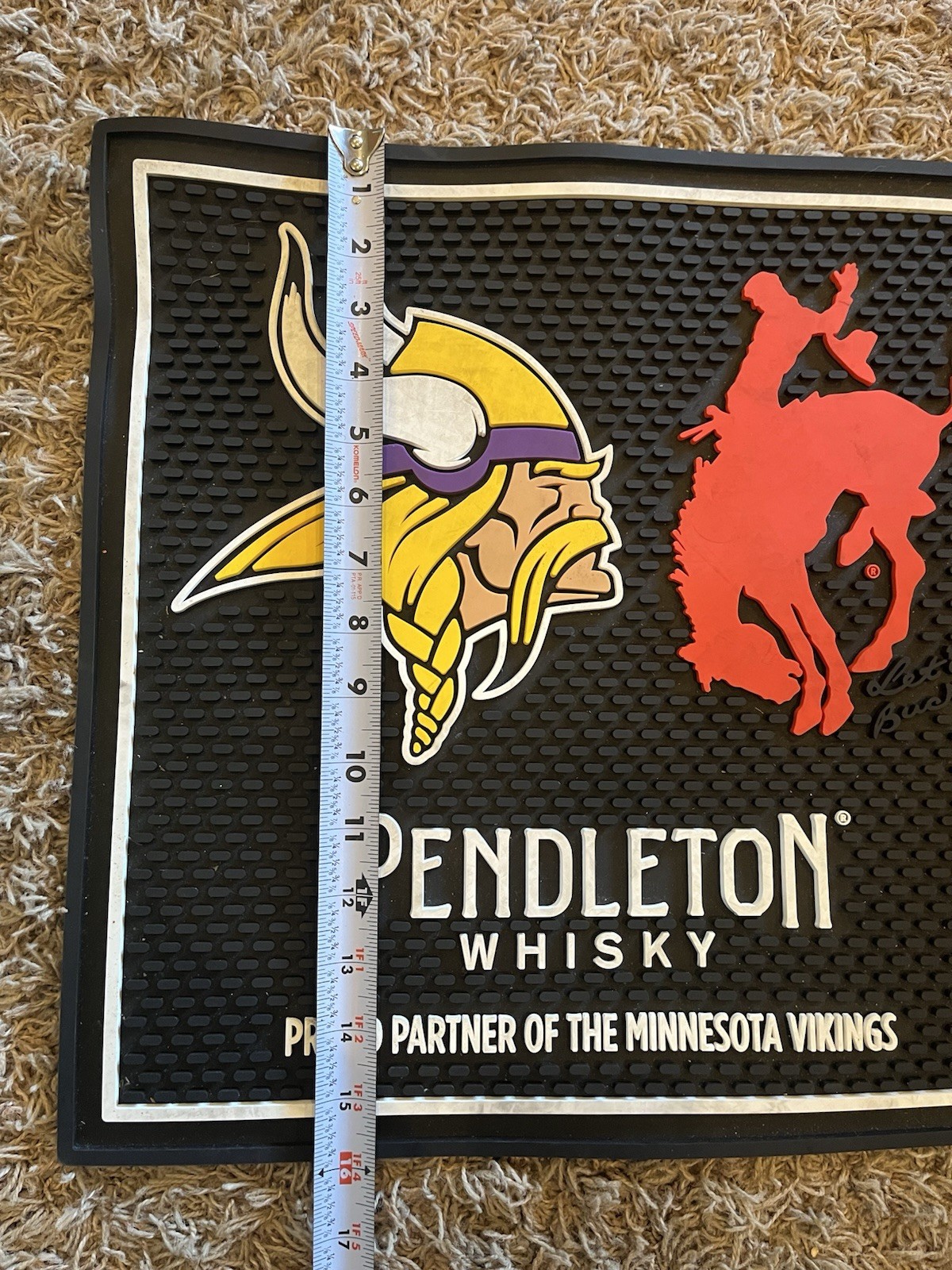 Minnesota Vikings Pendleton Whiskey Bar Spill Mat Rubber Let Er Buck Football MN