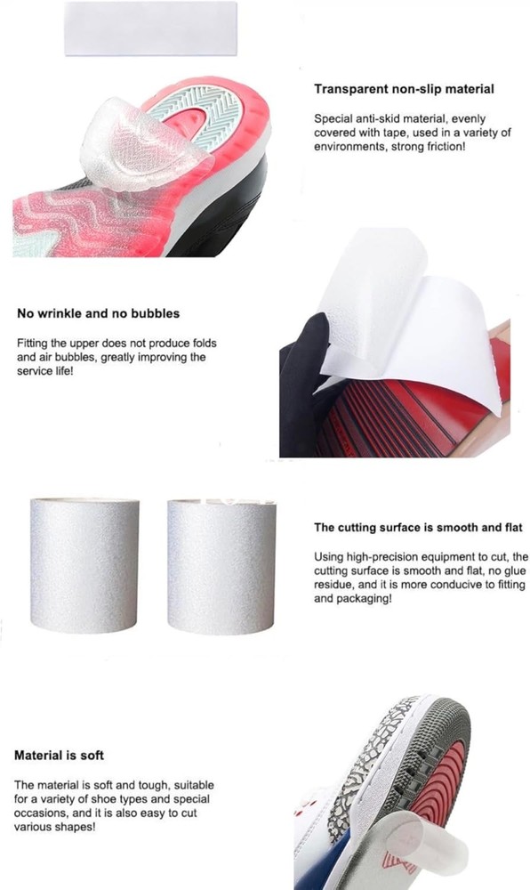 Sole Protector for Sneakers 4 Pack Clear Self-Adhesive Sole Protectors, Easy to