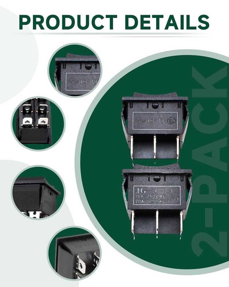 （2-Pack for Compatible Start On Off Switch Harbor Freight Predator...