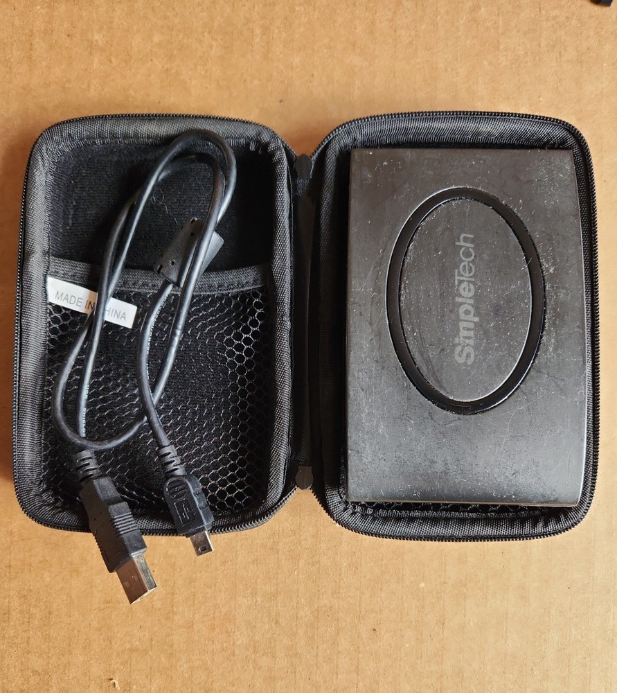 SimpleTech 3 External Hard Drives USB 500GB w/ Cable & Case 5x3 Read Description