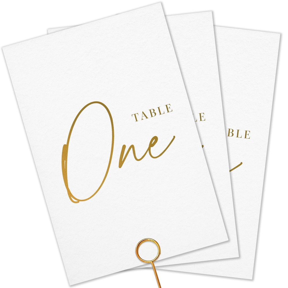 Wedding Table Numbers - Gold Table Numbers for Wedding Reception - Table Numb...