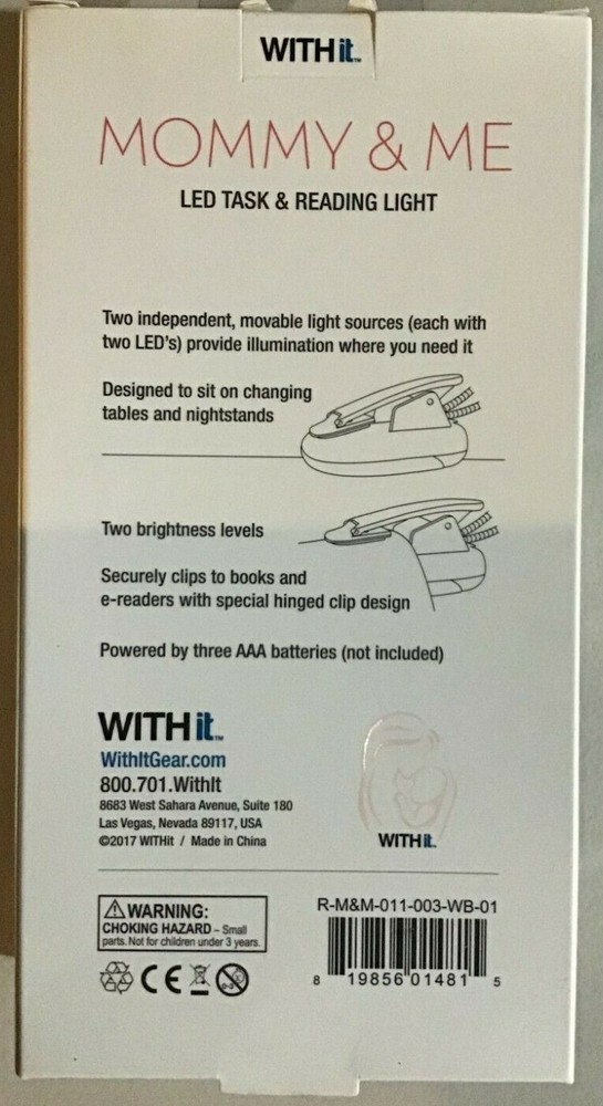 WITHit Mommy & Me Task & Book Light (Pink) - NEW