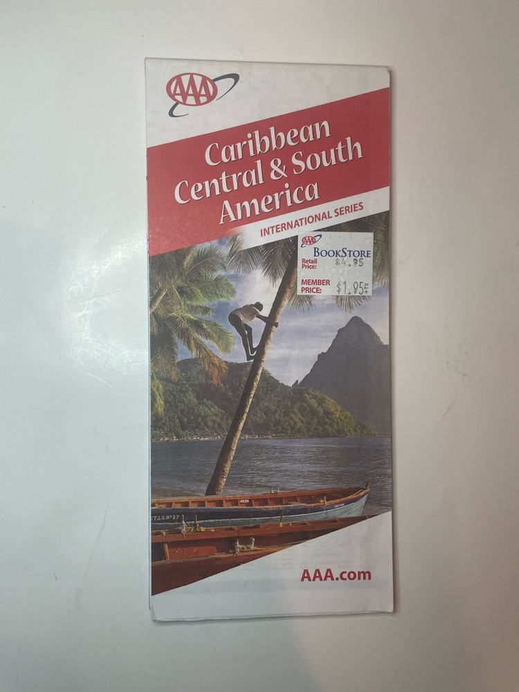 Vintage AAA Caribbean Central South America Map