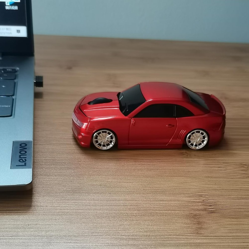 Wireless Mouse Cool Car Shape 2.4Ghz Wireless Mouse Laptop PC Mac Red