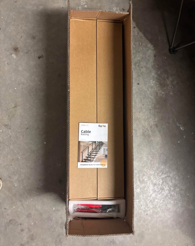 36" One-Stop Cable Railing Post Kits, 4Pack Brushed Finish Level Drilled Line...