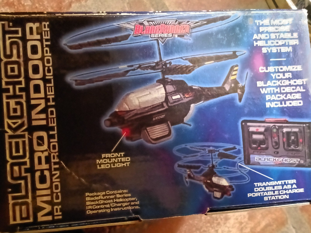 BladeRunner Series BlackGhost Micro Indoor IR Controlled Helicopter NIB