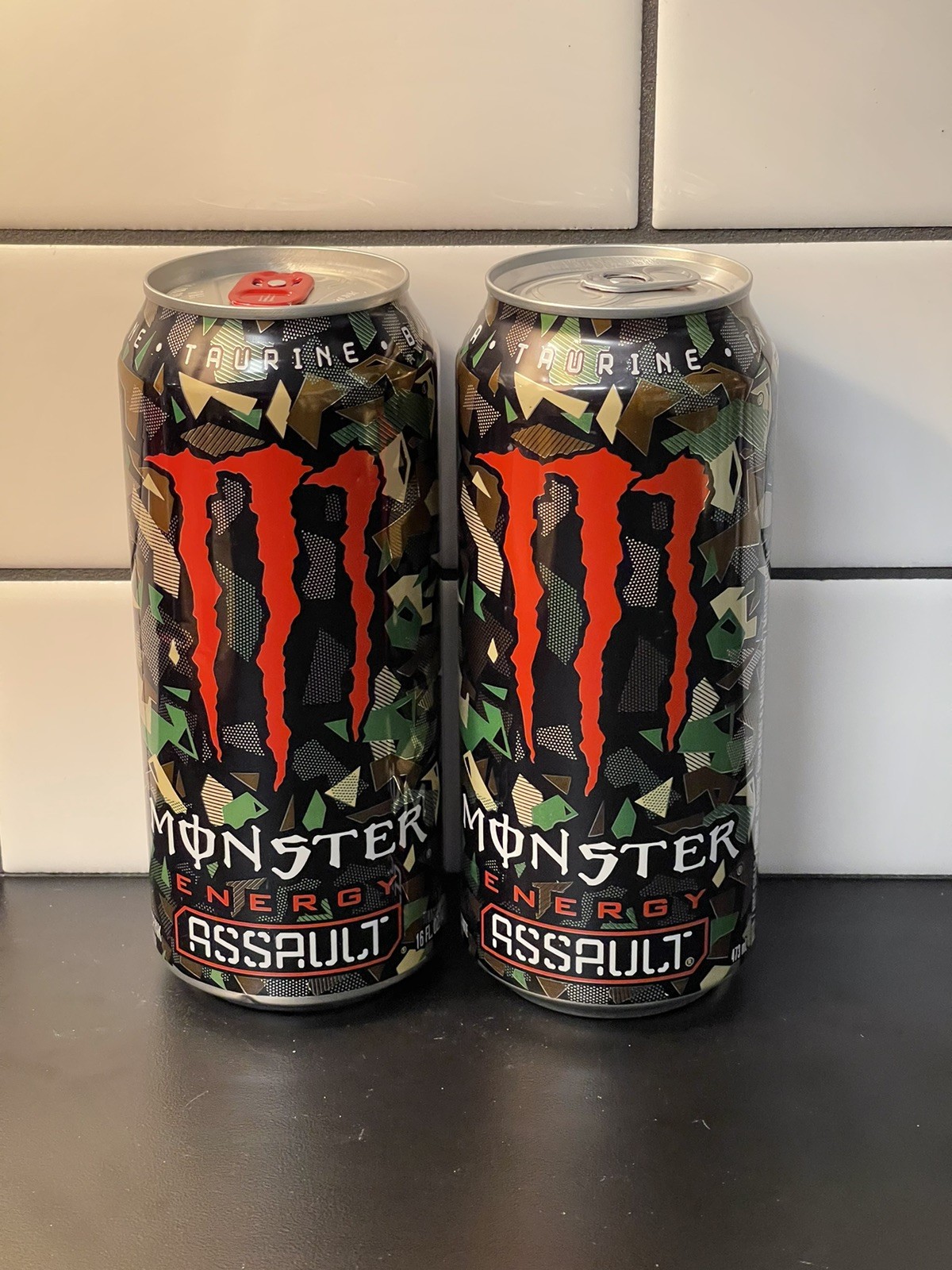Two Monster Energy Assault Full 16oz Cans From USA 🇺🇸 And Canada 🇨🇦