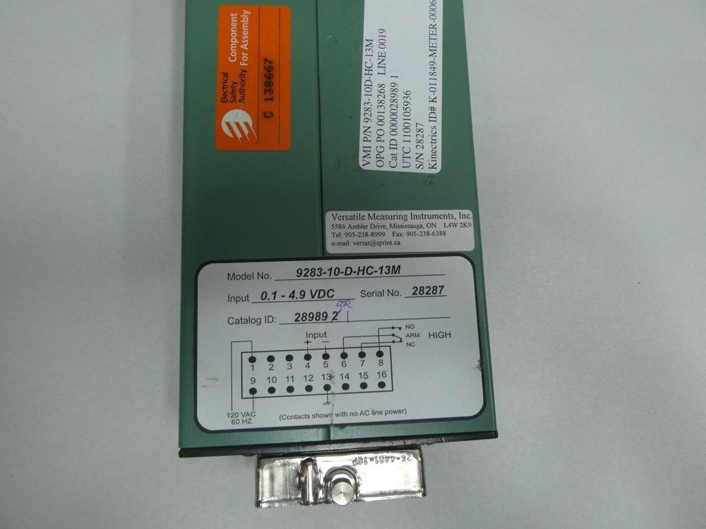 Versatile Measuring Instruments 9283-10-D-HC-13M Panel Meter 15-0-15%pp/sec