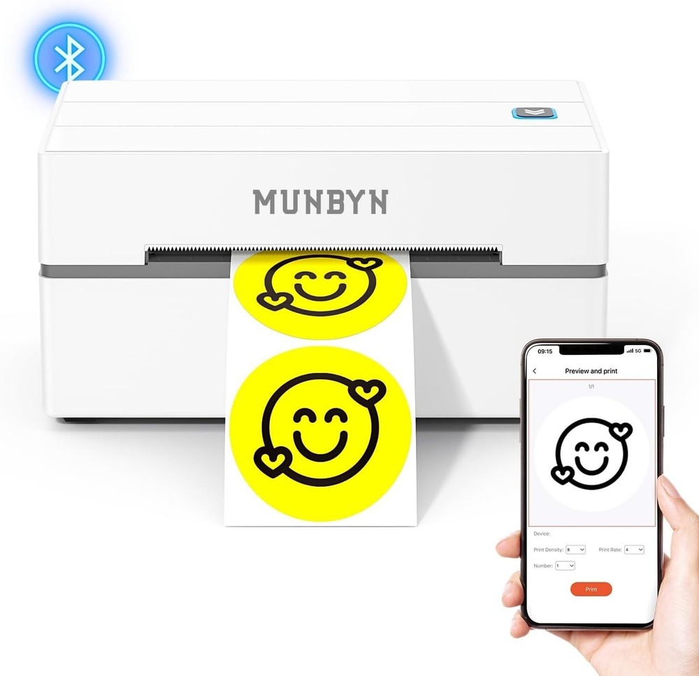 Bluetooth Thermal Label Printer, 130B Wireless 4x6 Shipping Label Printer